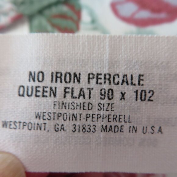 Vintage Westpoint Queen Flat Sheet 90"x102" Floral No Iron Percale Made In USA - Picture 5 of 7